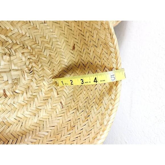 Handwoven Wicker Basket Rounded Storage w/ Lid 9" x 6" Home Decor Vintage - Picture 13 of 13